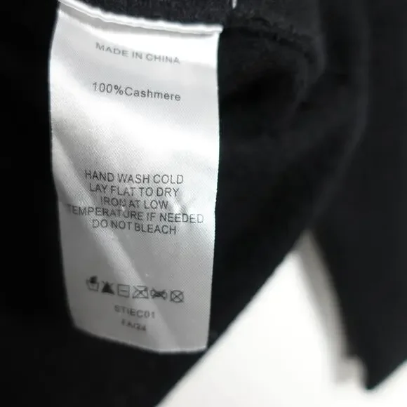 EUC Quince Women’s Mongolian Cashmere Batwing Sweater Black Sm/Med Relaxed Fit - Picture 9 of 9